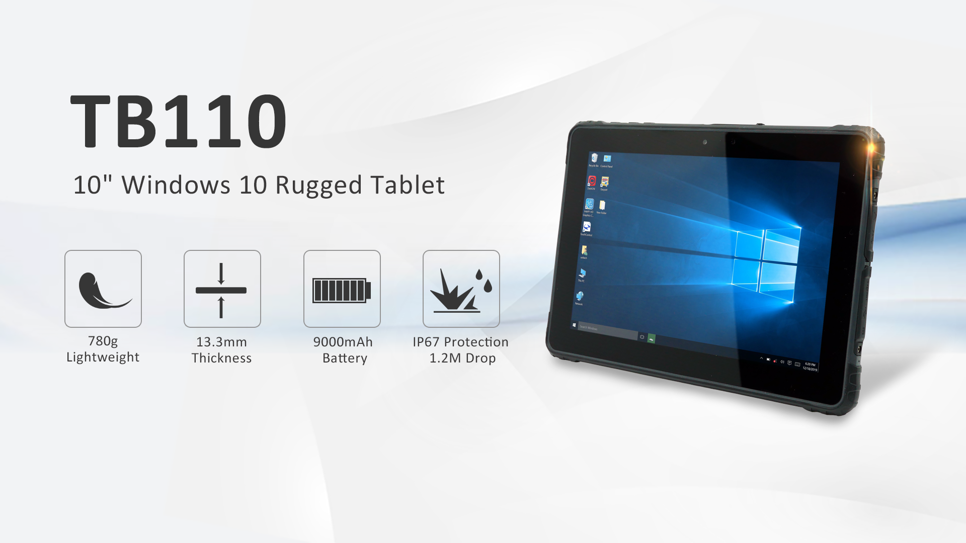TB110 10.1 Inch Windows 10 Rugged Tablet │ Unitech