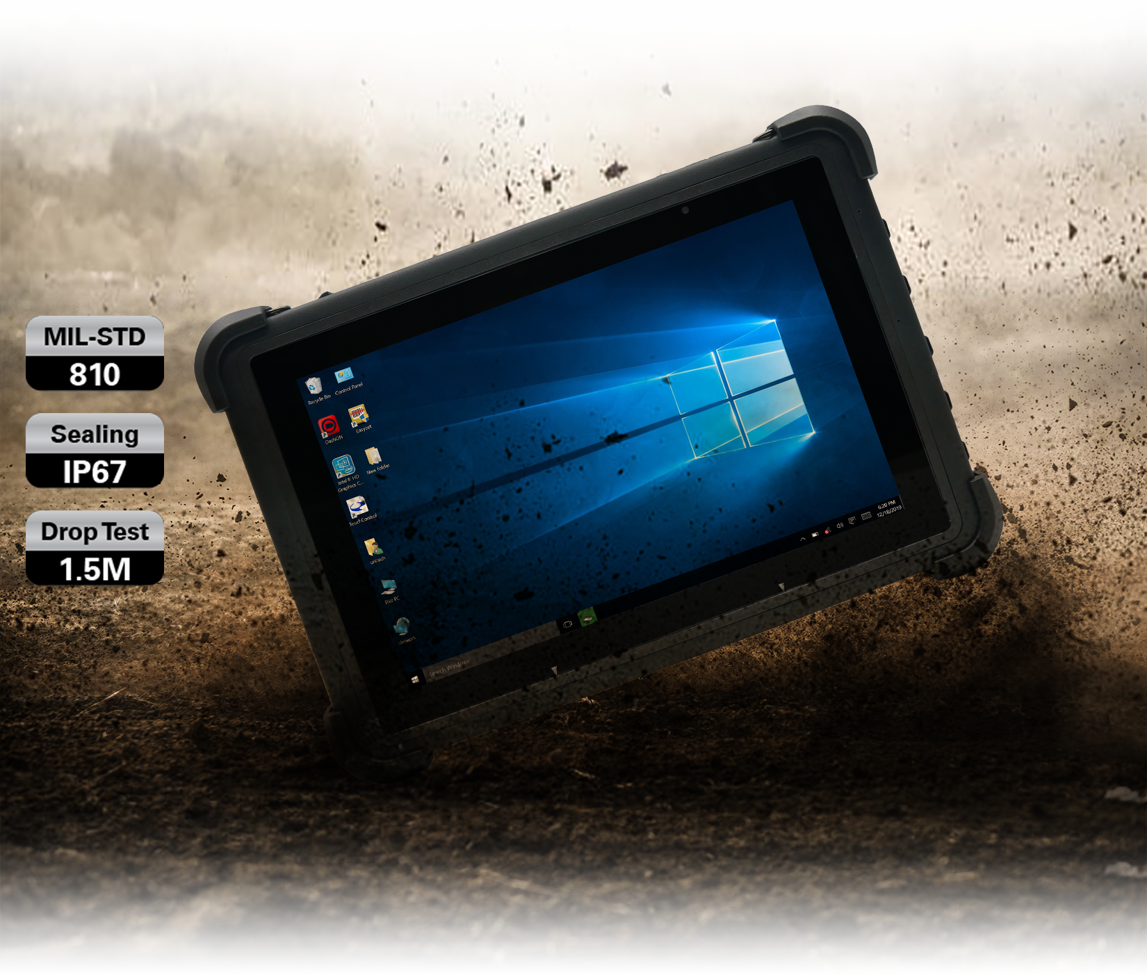 8 IP65 Water Resistant Sunlight Readable Military Grade Rugged Windows 11  Tablet PC